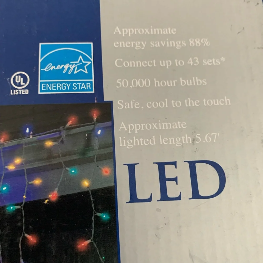 NOS ICICLE STYLE 100 count String Christmas Lights 6ft Celebrations LED Tested